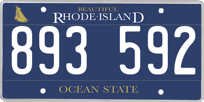 RI license plate 893592