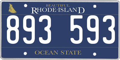 RI license plate 893593