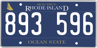 RI license plate 893596
