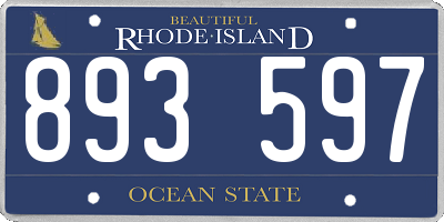 RI license plate 893597