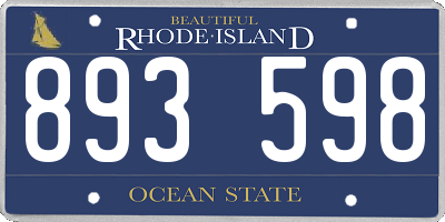 RI license plate 893598