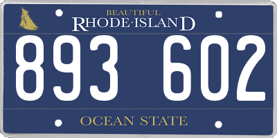 RI license plate 893602
