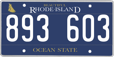 RI license plate 893603