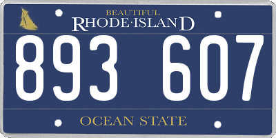 RI license plate 893607