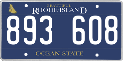 RI license plate 893608