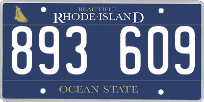 RI license plate 893609