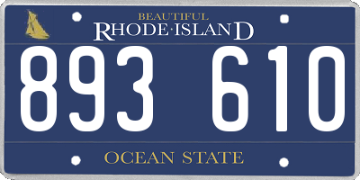 RI license plate 893610
