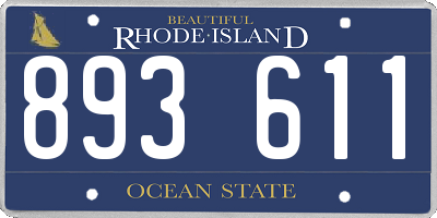 RI license plate 893611