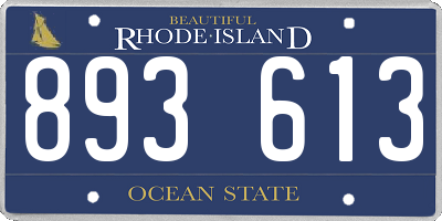 RI license plate 893613