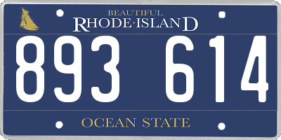 RI license plate 893614