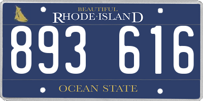 RI license plate 893616