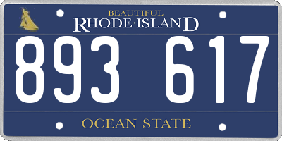 RI license plate 893617