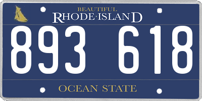 RI license plate 893618
