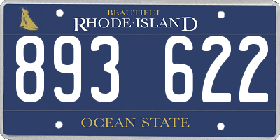 RI license plate 893622