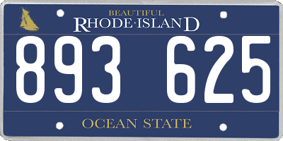 RI license plate 893625