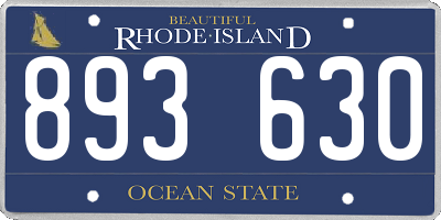 RI license plate 893630
