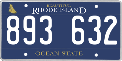 RI license plate 893632