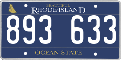 RI license plate 893633