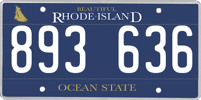 RI license plate 893636