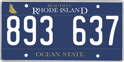 RI license plate 893637