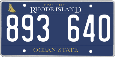 RI license plate 893640