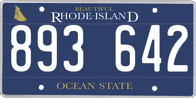 RI license plate 893642