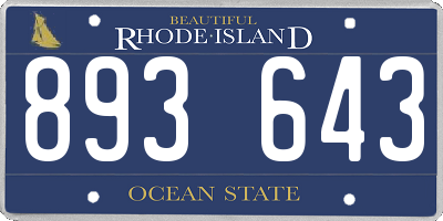 RI license plate 893643