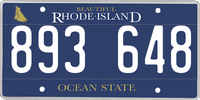 RI license plate 893648