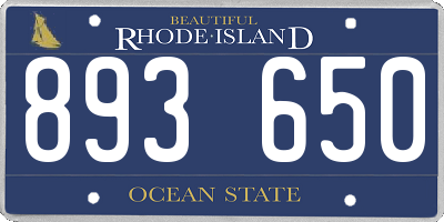 RI license plate 893650