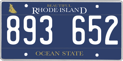 RI license plate 893652