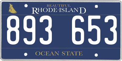 RI license plate 893653