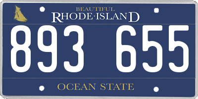 RI license plate 893655