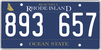 RI license plate 893657