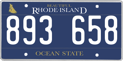 RI license plate 893658