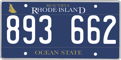 RI license plate 893662