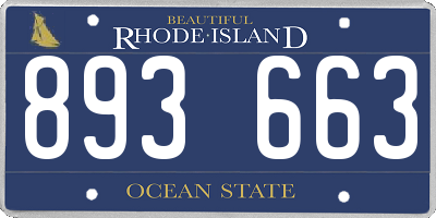 RI license plate 893663