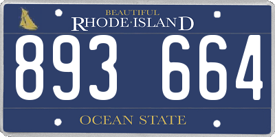 RI license plate 893664