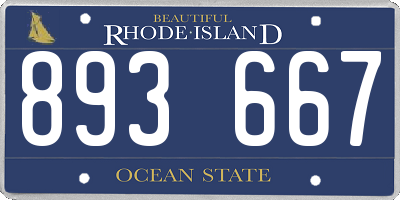 RI license plate 893667