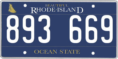 RI license plate 893669