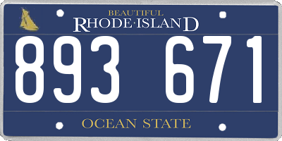 RI license plate 893671