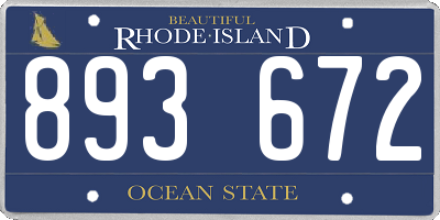 RI license plate 893672