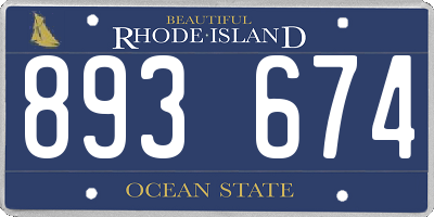 RI license plate 893674