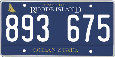 RI license plate 893675