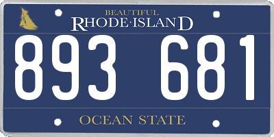 RI license plate 893681