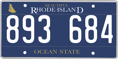 RI license plate 893684