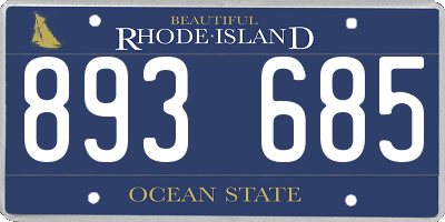 RI license plate 893685