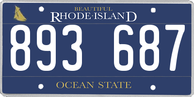 RI license plate 893687