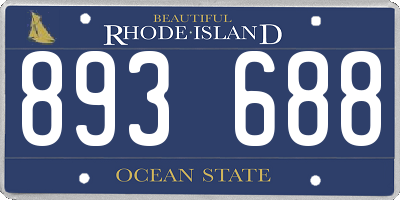 RI license plate 893688