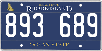 RI license plate 893689