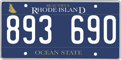 RI license plate 893690